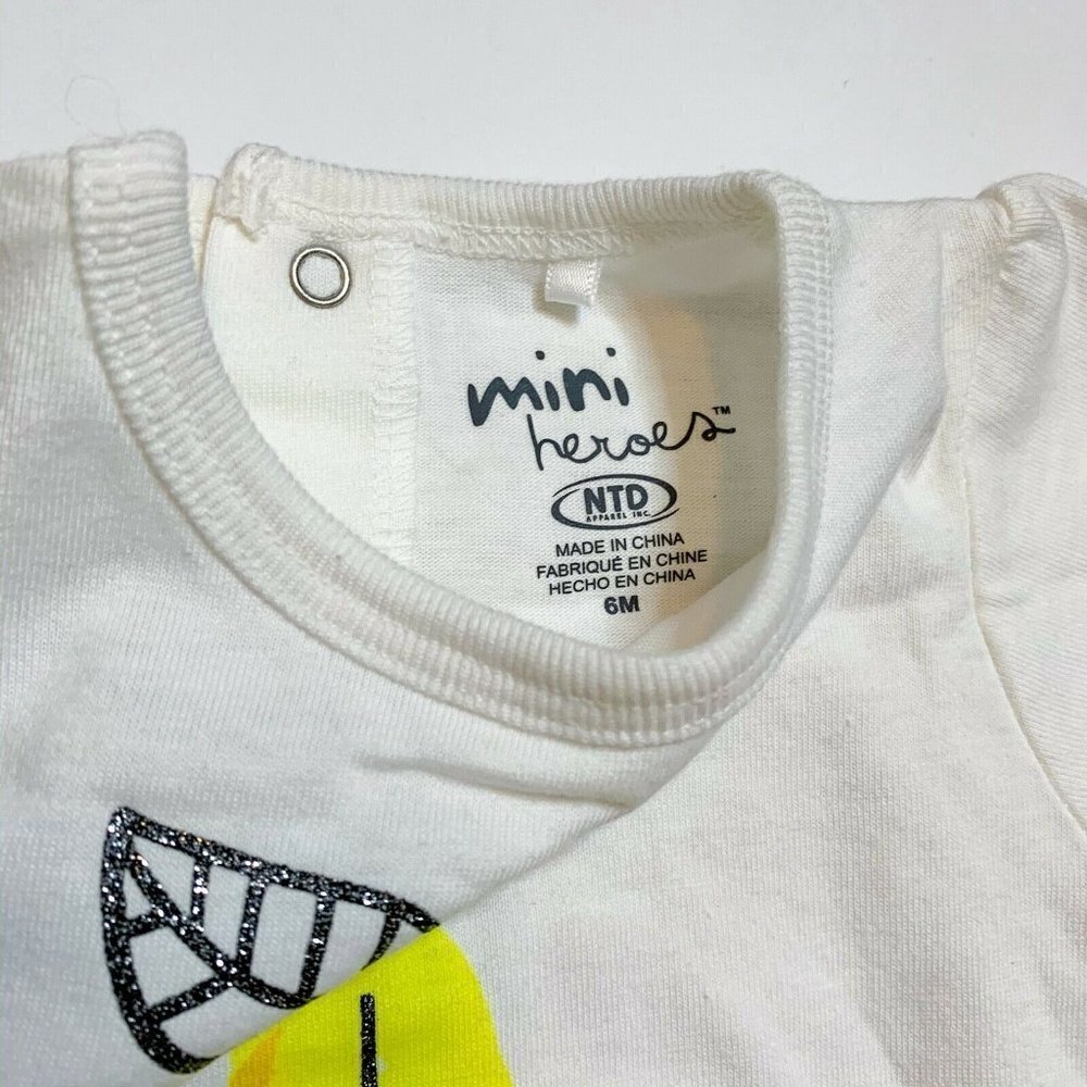 Mini Heroes Outfit Baby Girl Boy Unisex 6M 3 Piece I EAT LOCAL - Picture 2 of 4
